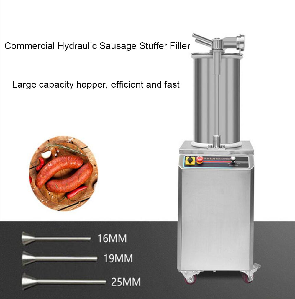 WeChef Commercial Electric Sausage Stuffer Machine 15L Vertical Stainless Steel Meat Filler 4 Stuffing Tubes Restaurant