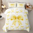 thumbnail image 2 of Erosebridal Retro Ribbon Quilt King for Girls Boys, Butterfly Knot King Coverlet Set, White Yellow, 3-Piece, 2 of 7