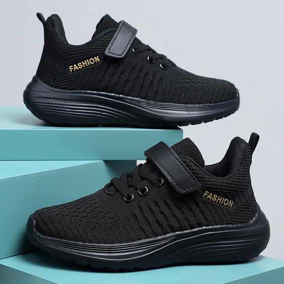 Boys Girls Breathable Mesh Sneakers for Daily Casual Campus Outdoor Play Lightweight Soft Sole Kids Walking Shoes—Comfortable Everyday Footwear for 5-13 Years