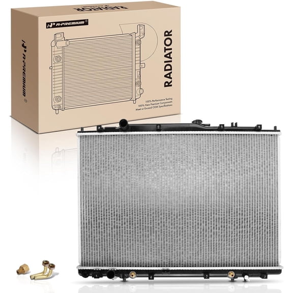 A-Premium Engine Coolant Radiator with Transmission Oil Cooler Compatible with Honda Pilot 2003-2004 Acura MDX 2001-2002 V6 3.5L, Automatic Transmission, Replace# 19010PGKA51
