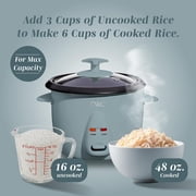 COOK WITH COLOR 6-Cup Rice Cooker 300-Watt Cooking Pot Kitchen Appliance, Gray
