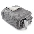 thumbnail image 2 of EuKer 50" x 60" Waffle Electric Blanket Washable, Fast Heating Blanket with LCD Handheld Controller for Home, Office, Gray, 2 of 7