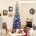 thumbnail image 3 of Árbol de Navidad artificial Costway flocado con nieve Degradado azul 210 cm 725 puntas, 3 of 4