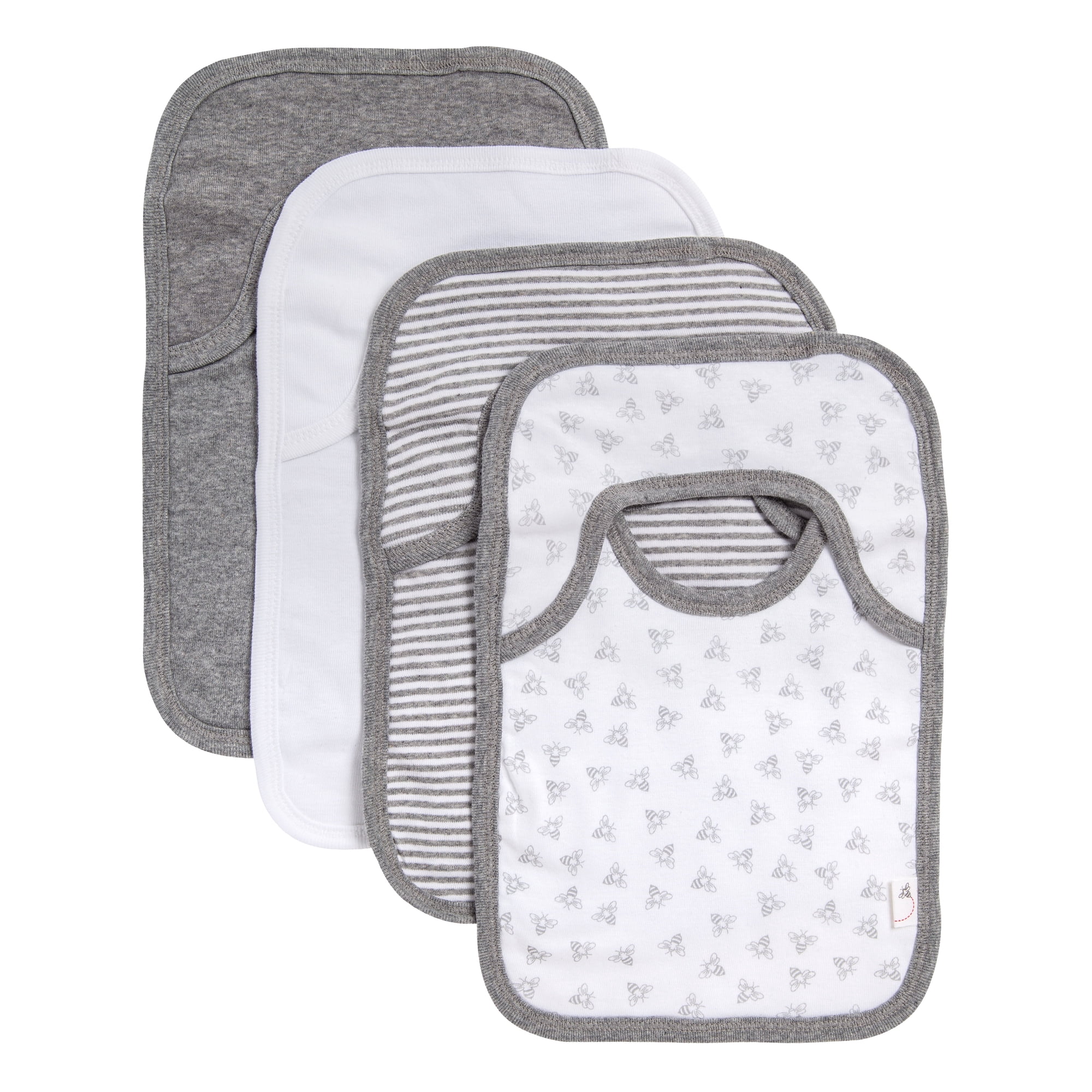 Burt's Bees Baby Organic Cotton Baby Bibs, 4-Pack