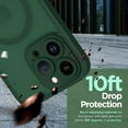 thumbnail image 4 of Magnetic for iPhone 14 Pro Case, [Compatible with MagSafe] [Full Camera Protection] Shockproof Slim Translucent Matte Protective Case for iPhone 14 Pro, Green, 4 of 13