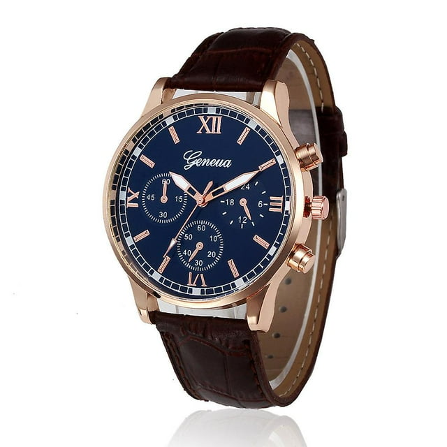 Reloj de pulsera HUOGUO, diseño retro, correa de piel, aleación analógica