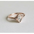 thumbnail image 2 of HeartsAndYou 1ct Marquise Moissanite Trillion Accents Trilogy Engagement Ring for Women 18k Rose Gold Over Silver, 2 of 9