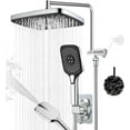 thumbnail image 1 of 12" Rain Shower Head with Handheld Spray 4 Settings High Pressure Shower Head Rainfall Showerhead with Handheld Sprayer + 12" Shower Head Extension Arm,79" Shower Hose, 12" x 8" Rectangle Shower Heads, 1 of 7
