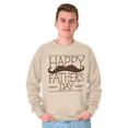 thumbnail image 3 of Happy Father's Day Dad Mustache Men's Crewneck Sweatshirt Brisco Brands M, 3 of 6