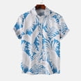 thumbnail image 2 of Penkiiy Men's Short Sleeve Hawaiian Shirts Casual Floral Button Down Tropical Shirt Summer Holiday Beach Aloha Hawaii Shirt S Sky Blue, 2 of 9