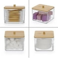 thumbnail image 6 of ZMKIAG Clear Plastic Cotton Swab Dispenser with Lid, Square Bathroom Organizer for Q-Tips, Cotton Pads, Under-Bed Storage – Stackable Canisters for Countertop, Vanity, Travel, 6 of 9