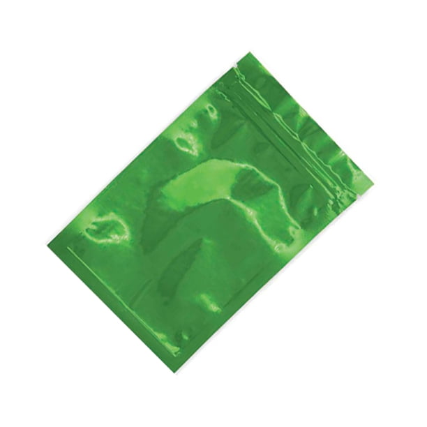 Inteprter Paquete de 100 piezas Bolsa de papel de aluminio Sellado Ziplock Bolsas de paquete Verde 7.5x6.5cm Type2 NO2