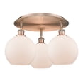 thumbnail image 3 of Innovations Lighting  Athens - 3 Light 20" Flush Mount Antique Copper/Matte White, 3 of 5