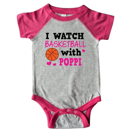 

Inktastic I Watch Basketball with Poppi Gift Baby Girl Bodysuit