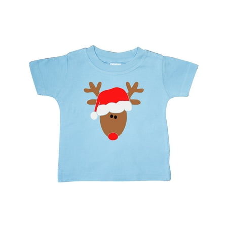 

Inktastic Christmas Cute Reindeer in Santa Hat Gift Baby Boy or Baby Girl T-Shirt