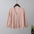 thumbnail image 2 of SHTXOZHI Womens Lightweight Button Down Long Sleeve Cardigan Sweater V Neck Open Front Cardigan, 2 of 7