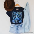 thumbnail image 6 of Diabetes Blue Ribbon Floral T-Shirt, Awareness Support Tee, 6 of 6