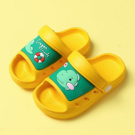 

Babysbule Clearance Girls Shoes Kid s Cute Beach Slippers Sandals Boys Girls Clogs Non-Slip Dinosaur Water Shoes