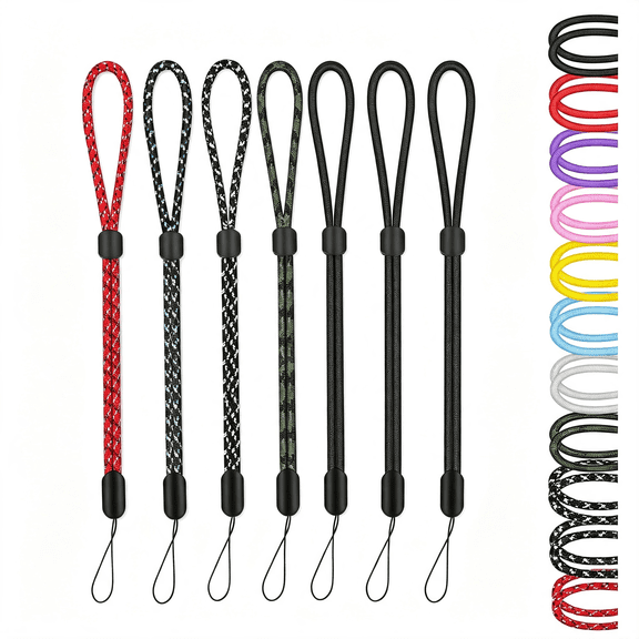 MISSMILE Hand Wrist Strap Lanyard 6 Pack 9.5Inch Adjustable Nylon Wristlet Straps Keychain String Cell Phone Case Holder 2022 Camera Key Usb Drive Ski Glove Multi-Color
