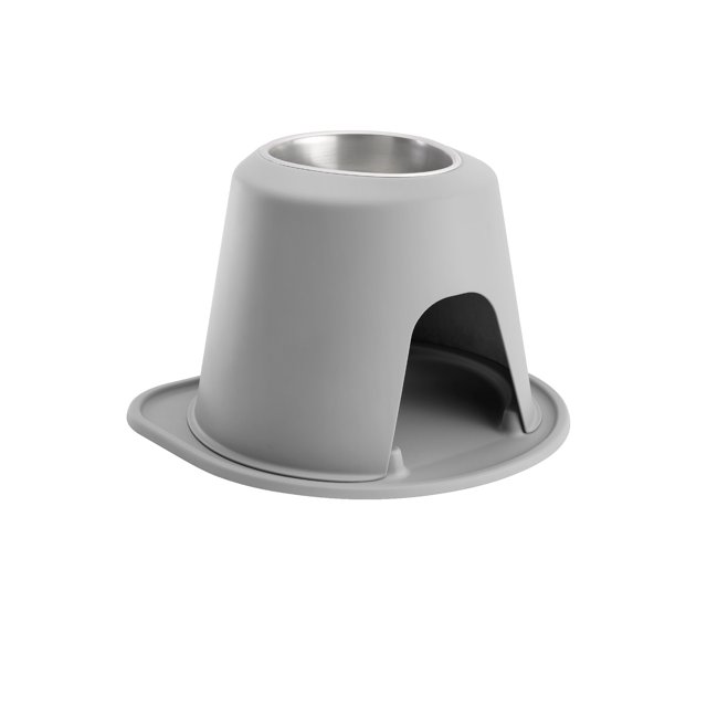 WeatherTech Système d'Alimentation pour Animaux de Compagnie 12 Pouces de Hauteur - Acier Inoxydable - Gris Clair