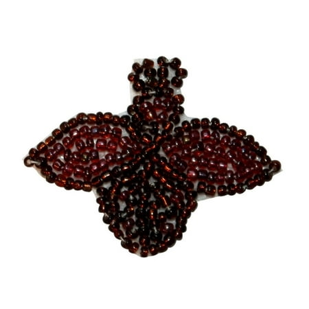 Flying Ladybug - ID 8942 Red Ladybug Flying Patch Symbol Garden Insect Beaded Iron On Applique