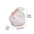 thumbnail image 3 of MORESEC Easter Ceramic Rabbit Figurine with Floral Necklace, White Glazed Porcelain Bunny Statue for Home Decor, Tea Room Table Centerpiece Shelf Mantel Ornament, Spring Holiday Decoration Gift, 3 of 9