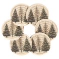 thumbnail image 7 of Yayeee 6 PCS Drink Coasters with Holder Set Woven Absorbent Round Tabletop Hot Pad, Hand Drawn Christmas Stars, 7 of 7