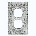 thumbnail image 2 of Metal Light Switch Plate Outlet Cover Gray Music Sheet Wallpaper Damask MUS007, 2 of 13