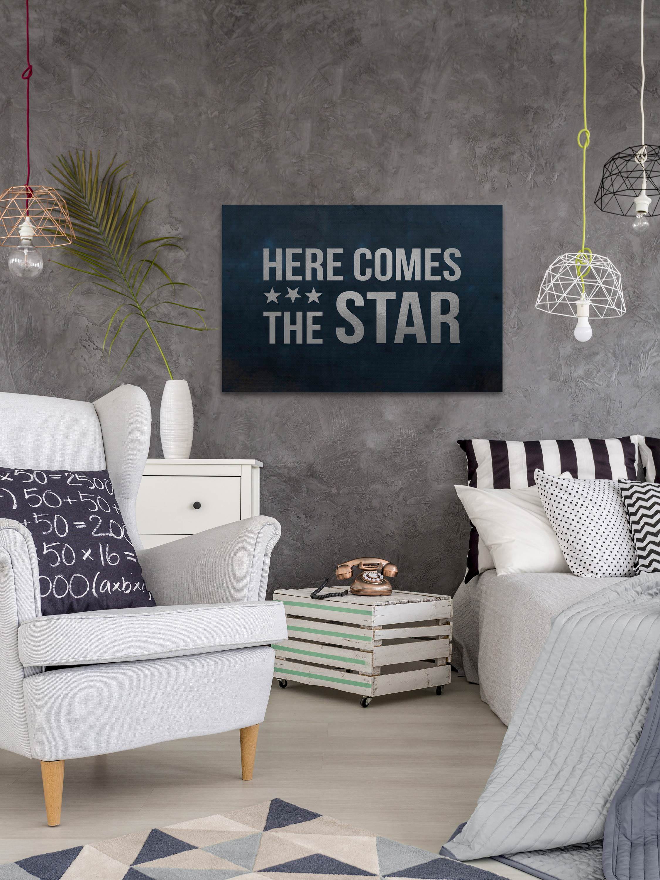 Here Comes the Star Painting Print on Wrapped Canvas