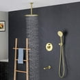 thumbnail image 2 of Kibi Circular Pressure Balanced Ceiling Mounted 3-Function Shower System with Rough In Valve, 2 of 3