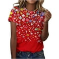 thumbnail image 2 of Ailaofu Cute Xmas Graphic Tees for Women Trendy Short Sleeve Ugly Christmas T Shirts Trendy Holiday Christmas Tops, 2 of 5