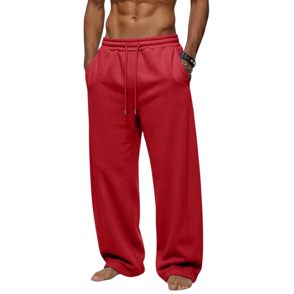 Mens Baggy Sweatpants Loose Fit Elastic Waist Drawstring Joggers For Men Fall Fashion Lightweight Lounge Pants