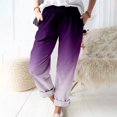thumbnail image 2 of TRUBKH Linen Pants Women Pull On Pants for Women Lounge Pants Summer Boho Dressy Baggy Linen Pants Comfort Resort Wear Baggy Pants Plain Drawstring Trousers Vacation Beach Pants Red 3XL, 2 of 4