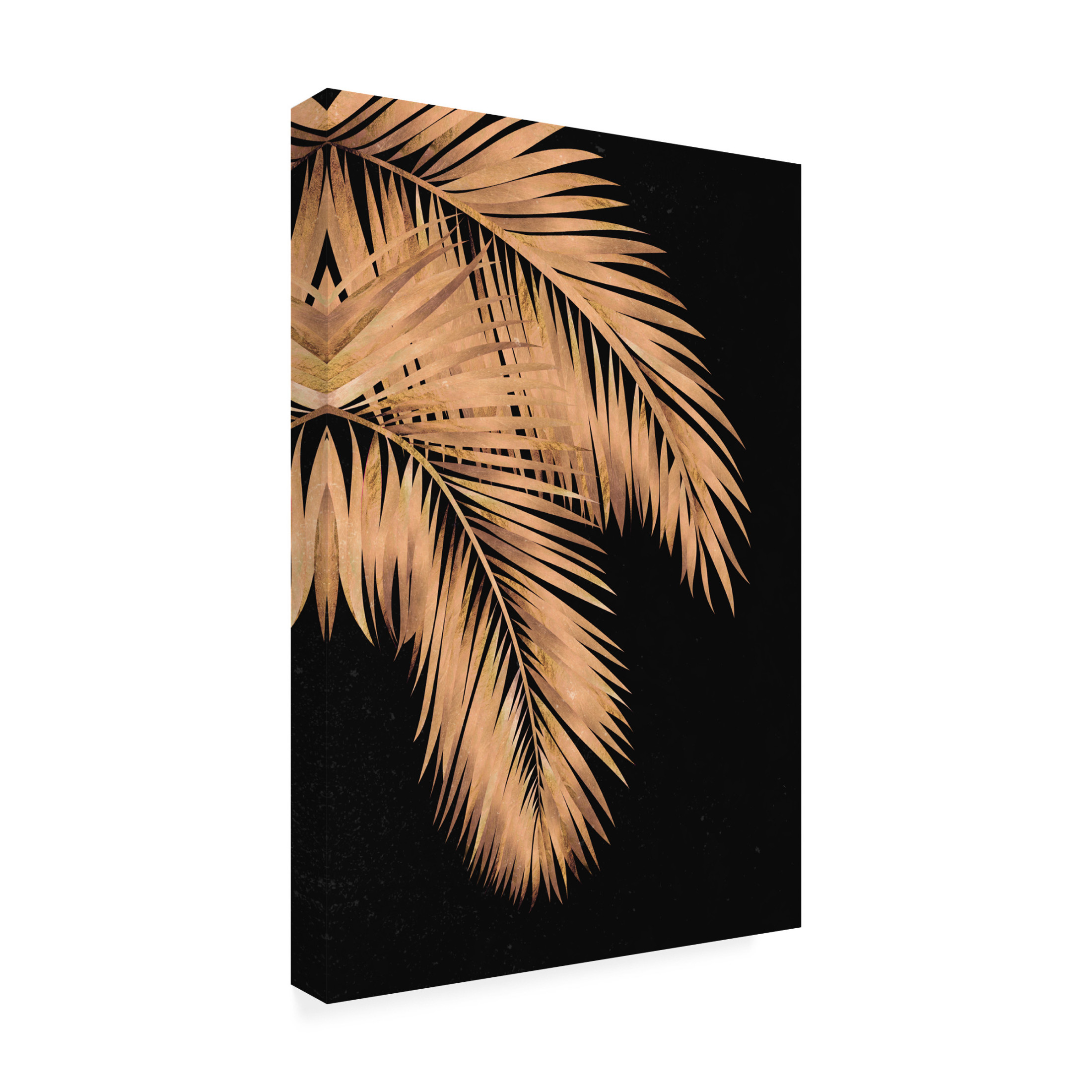 Trademark Fine Art Sarah Manovski Golden palms black copper 1 Canvas Wall Art