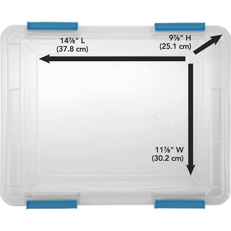 Sterilite 19334304 Gasket Box with Tight-fitting Latches, 32 qt