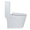 thumbnail image 2 of WinZo Elongated Rear One Piece Toilet High Efficiency Dual Flush 1.1/1.6 GPF With UF Soft Closing Seat,Wall Discharge Horizontal Outlet For  Basement,White, 2 of 4
