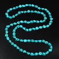 thumbnail image 3 of Collar sin fin de cuentas de turquesa Collares de capas de múltiples hebras de piedra anudada larga, 3 of 3