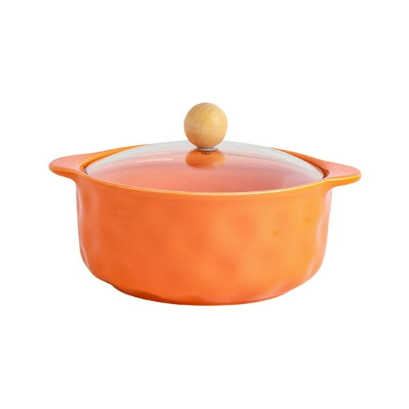 JUNWELL Ceramic Pots Warm And Natural Style Ceramic Microwaveable Ceramic Pots Ceramic Cookware Stockpot Rice Pots Clay Pot for Cooking