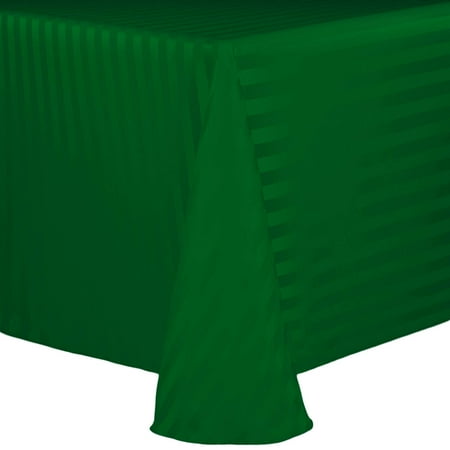 

Ultimate Textile Satin-Stripe 70 x 104-Inch Oval Tablecloth Emerald Green
