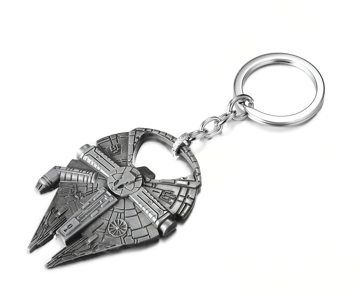 1 Fashion Silver Star Wars Millennium Falcon Metal Keychains Gift &Bottle opener 