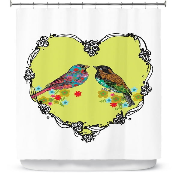 Shower Curtains 70" x 84" from DiaNoche Designs by Marci Cheary - Love Birds