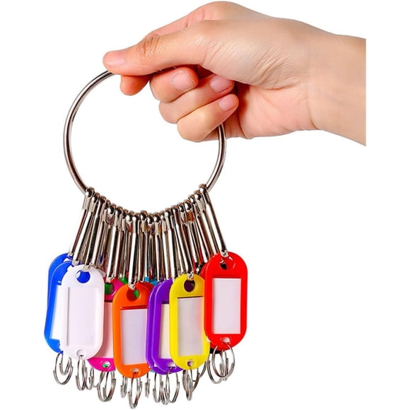 Ensemble Portable d'Organisateurs de Clés pour Poignet avec Étiquettes à Écrire, Crochets à Ressort Détachables, Anneau Principal Idéal pour la Gestion Immobilière, le Bureau, l'Hôtel et la Maison