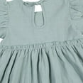 thumbnail image 6 of LOVEBAY Toddler Girl Long Sleeve Dress Ruffle Trim Swing Dress Round Neck Solid Color Dress, 6 of 9