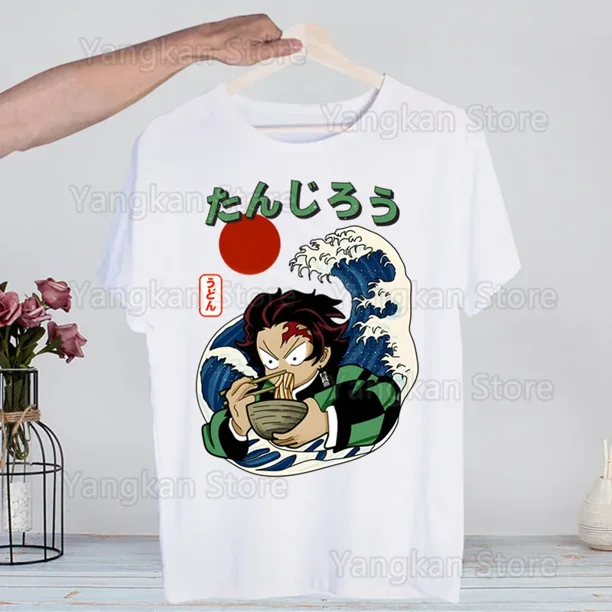 Camiseta Tanjirou Humor para mujer camiseta de regalo ropa de calle de Humor camiseta Kamado novedad divertida camiseta Vintage con cuello redondo para hombre