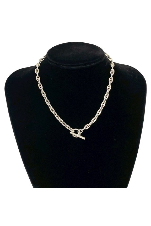 Pre-Owned HERMES Vintage Chaine d'Ancre TPM Necklace, Margiela Era, Sterling Silver 925 Choker,...