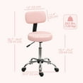 thumbnail image 3 of HOMCOM Tabouret Roulant Réglable avec Dossier, Chaise Tabouret en Similicuir, 3 of 10