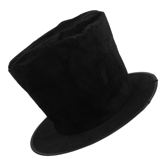 DEEPCRAFF Classic Black Felt Top Hat with Wide Brim for Men Formal Dress Or Cosplay