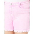 thumbnail image 4 of Celebrity Pink Juniors and Juniors Plus Ultra High Rise Fray Hem Denim Shorts, Sizes 1-24, 4 of 4