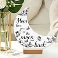 thumbnail image 7 of Uandlove Mother's Day Gift for Mom Grandma, I Love You to the Moon and Back Acrylic Heart Sign with Wood Base, Gold Floral Desktop Decor for Bedroom Nightstand, 7 of 7