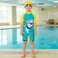 thumbnail image 2 of TBWNWG Boys Long Sleeve Thermal Dinosaur Rash Guard Swimwear With Sun For Kids, 2 of 4